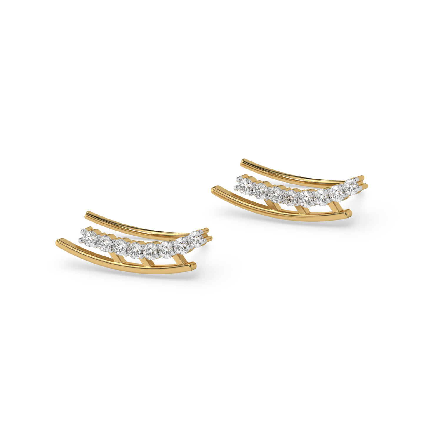 "Dare to Sparkle" Earcuff - 18kt Gold Vermeil Lab Grown Diamond Earrings