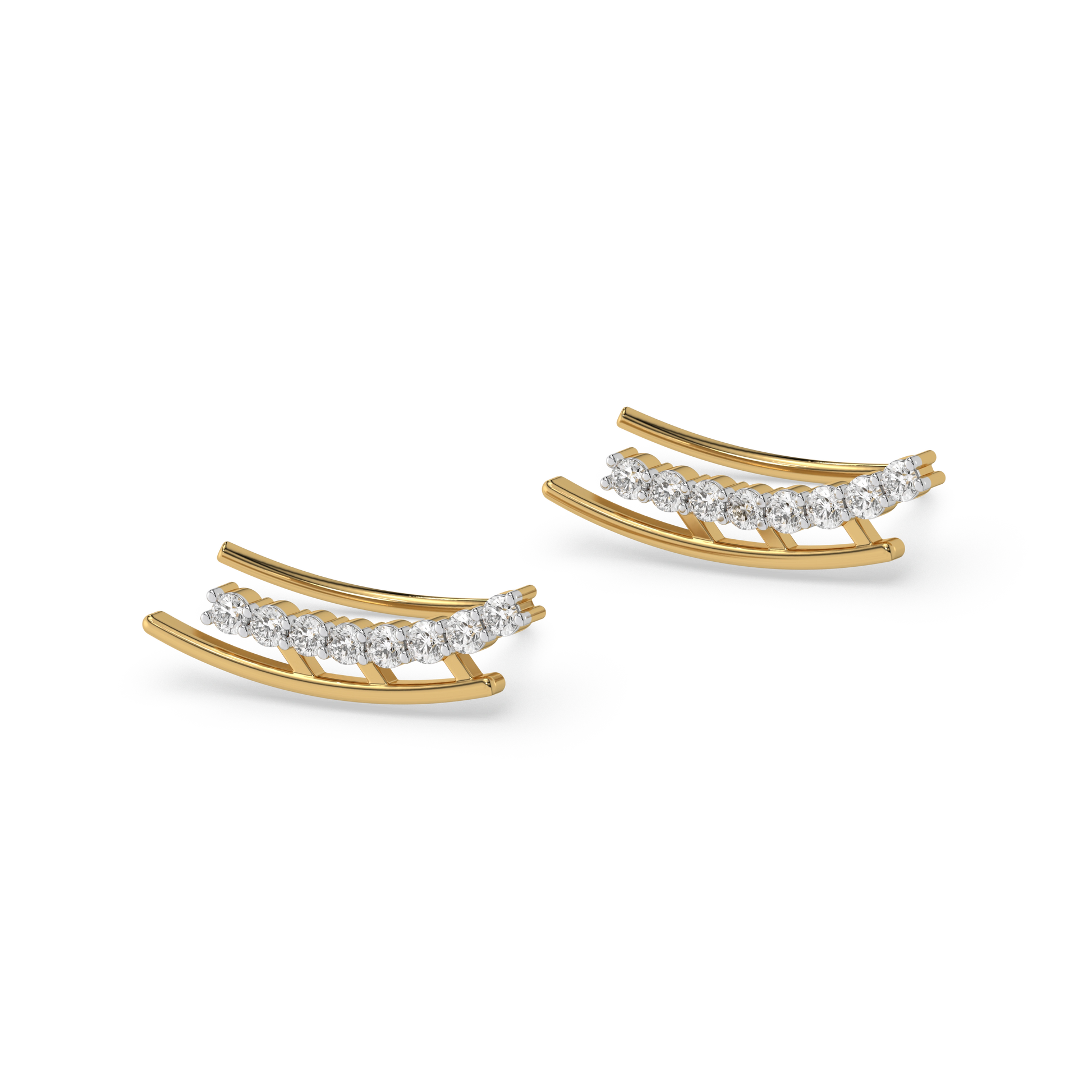 "Dare to Sparkle" Earcuff - 18kt Gold Vermeil Lab Grown Diamond Earrings