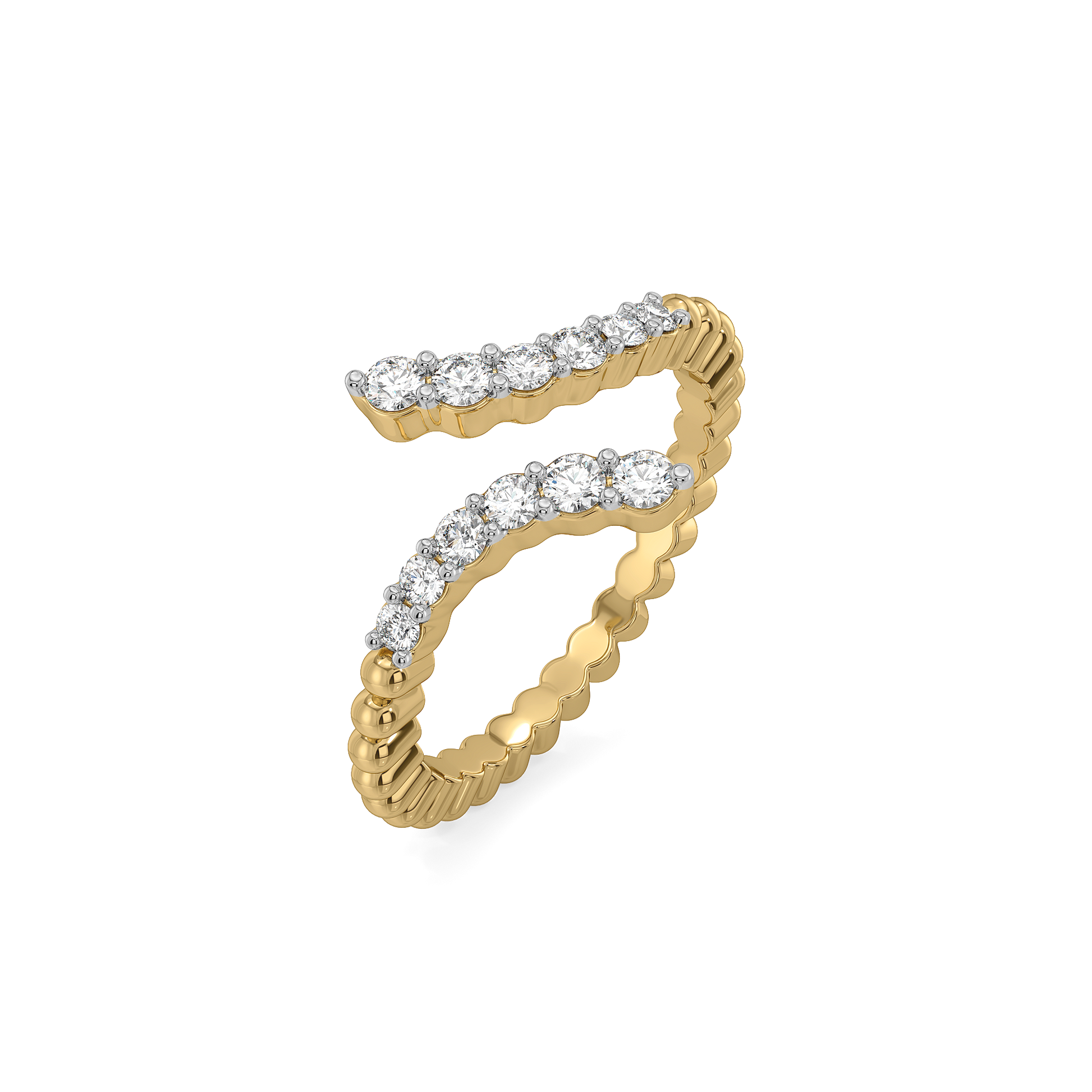 "Dare to Sparkle" Open Top Ring - 18kt Gold Vermeil Lab Grown Diamond