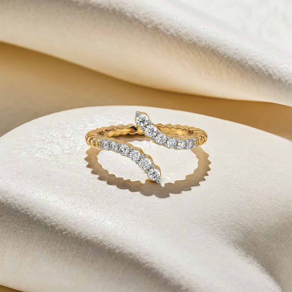 "Dare to Sparkle" Open Top Ring - 18kt Gold Vermeil Lab Grown Diamond
