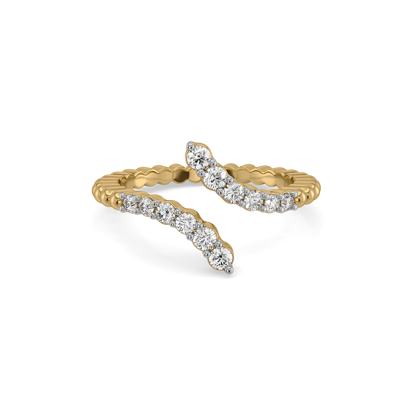 "Dare to Sparkle" Open Top Ring - 18kt Gold Vermeil Lab Grown Diamond