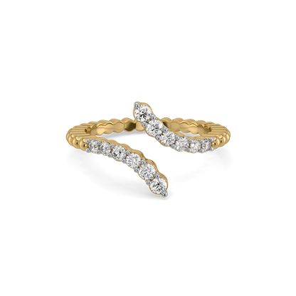 "Dare to Sparkle" Open Top Ring - 18kt Gold Vermeil Lab Grown Diamond