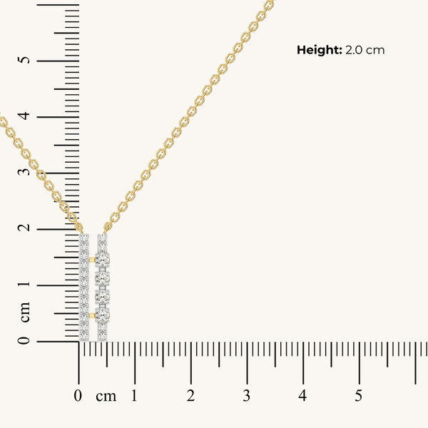 Side-by-Side Pure Gold Lab Diamond Necklace