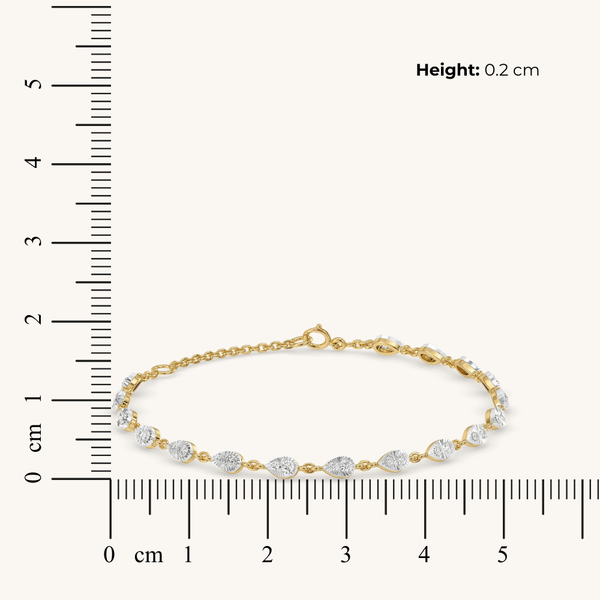 Draped Elegance Pure Gold Lab Diamond Tennis Bracelet