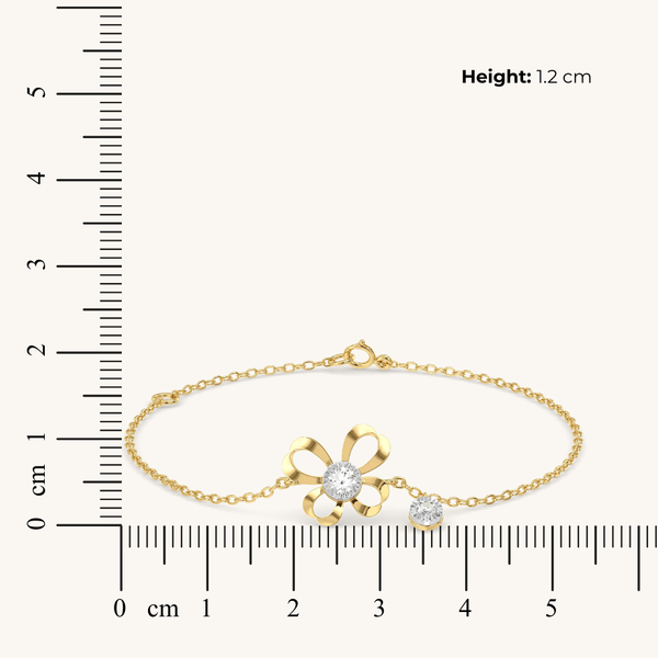 Organza Butterfly Pure Gold Lab Diamond Bracelet