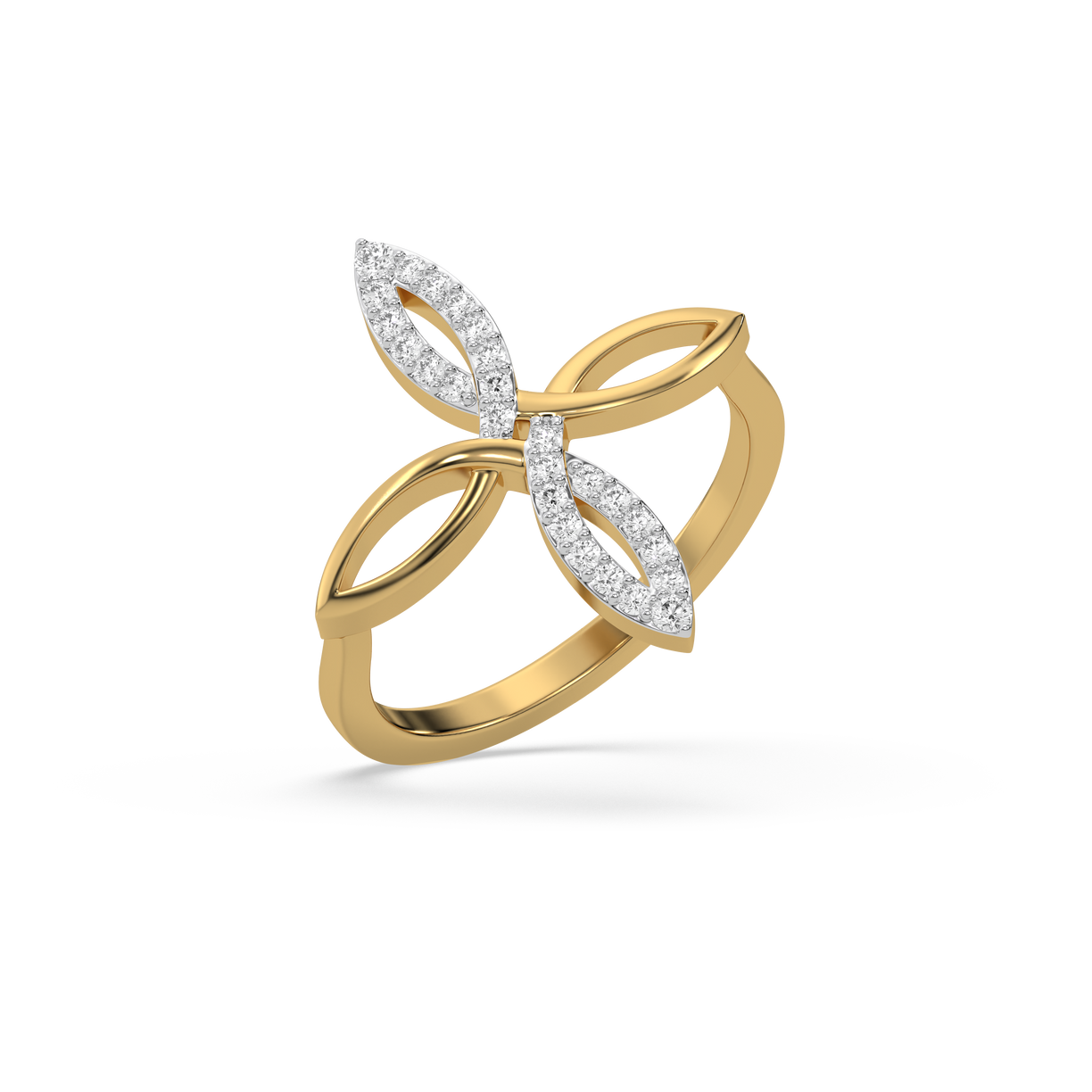 Duo Fleur Fashion Ring-18kt Gold Vermeil Lab Grown Diamond Ring