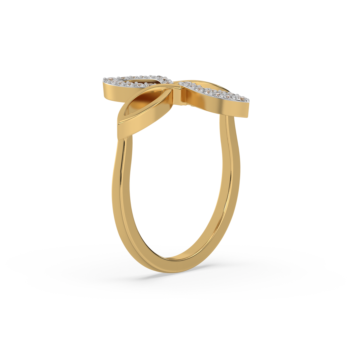 Duo Fleur Fashion Ring-18kt Gold Vermeil Lab Grown Diamond Ring