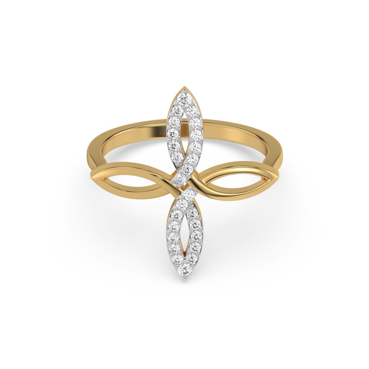 Duo Fleur Fashion Ring-18kt Gold Vermeil Lab Grown Diamond Ring