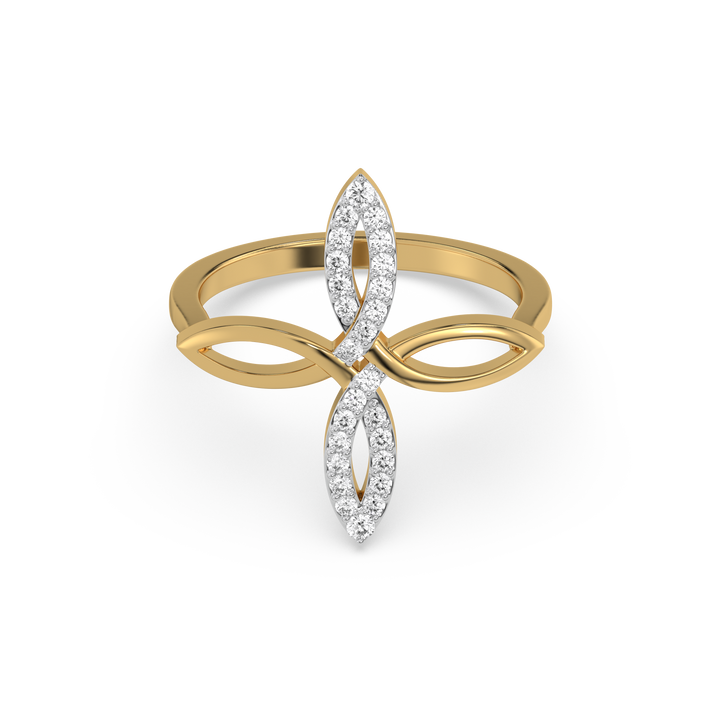 Duo Fleur Fashion Ring-18kt Gold Vermeil Lab Grown Diamond Ring