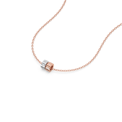 Duo Harmony Pendant - 18kt Rose Gold Vermeil Lab Grownd Diamond Necklace 