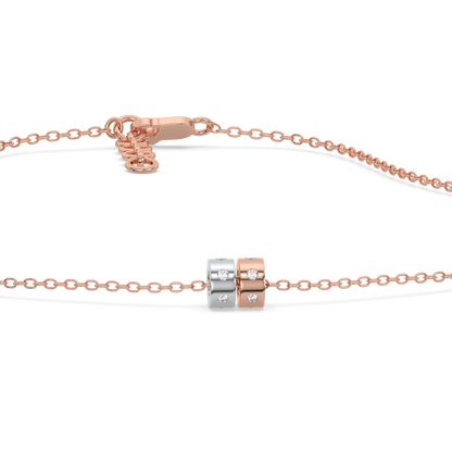 Duo Harmony Pendant - 18kt Rose Gold Vermeil Lab Grownd Diamond Necklace 