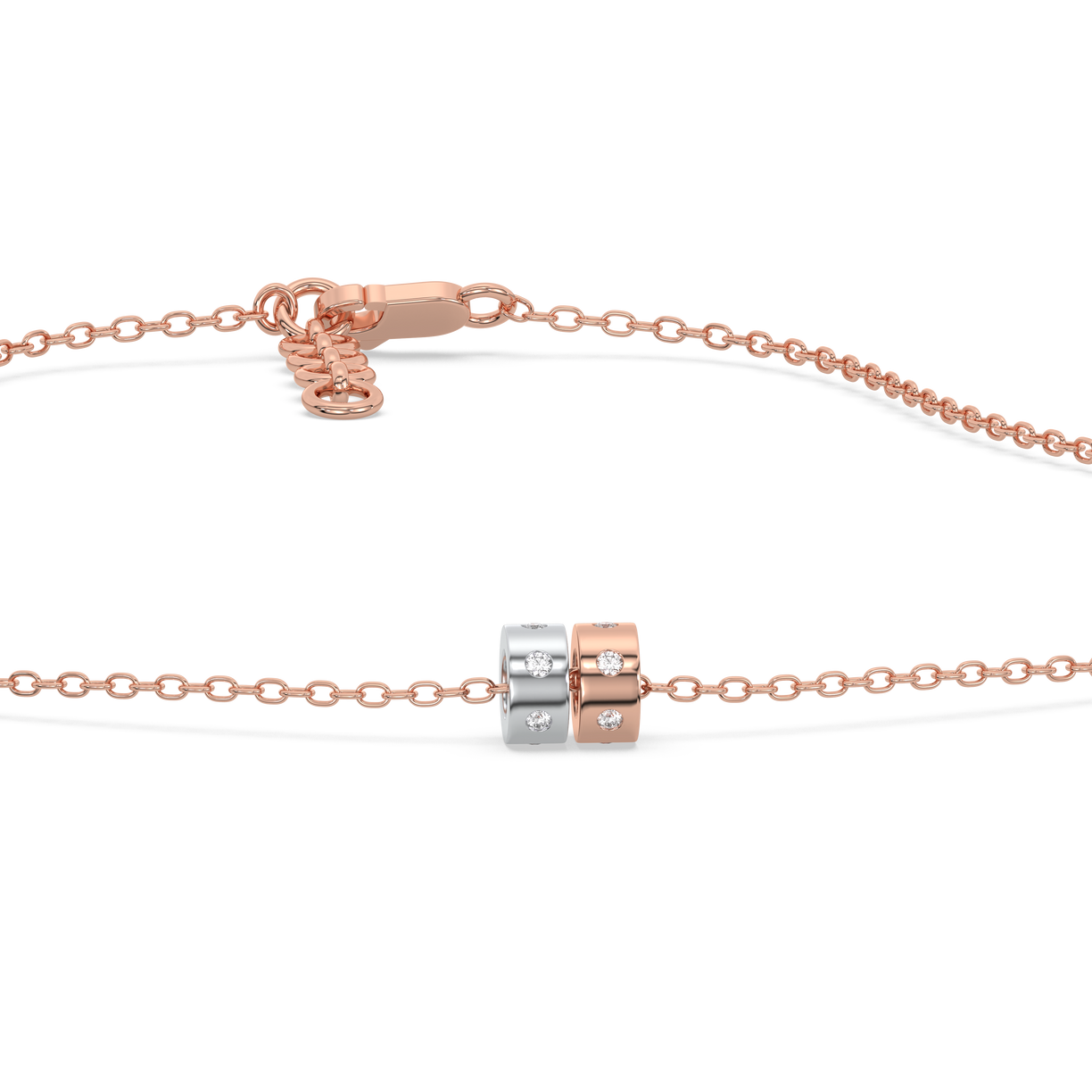 Duo Harmony Pendant - 18kt Rose Gold Vermeil Lab Grownd Diamond Necklace 