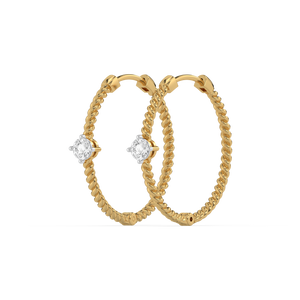 Twist of Fate - Lab Diamond Solitaire Hoop Earrings