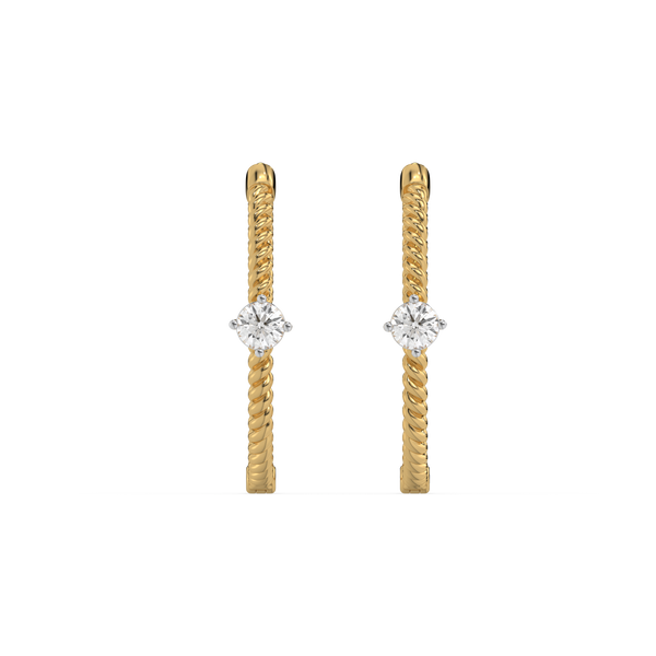 Twist of Fate Lab Grown Diamond Solitaire Earrings for Women - Lukson 