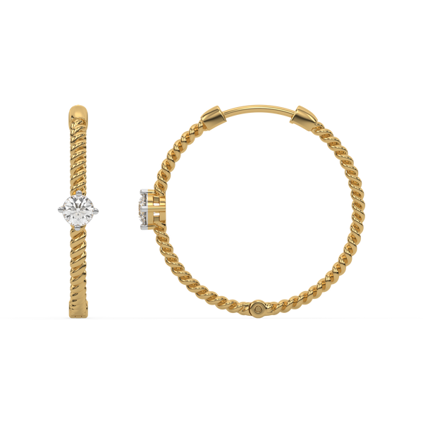 Lukson Twist of Fate 18k Gold Lab Grown Diamond Solitaire Earrings Online 