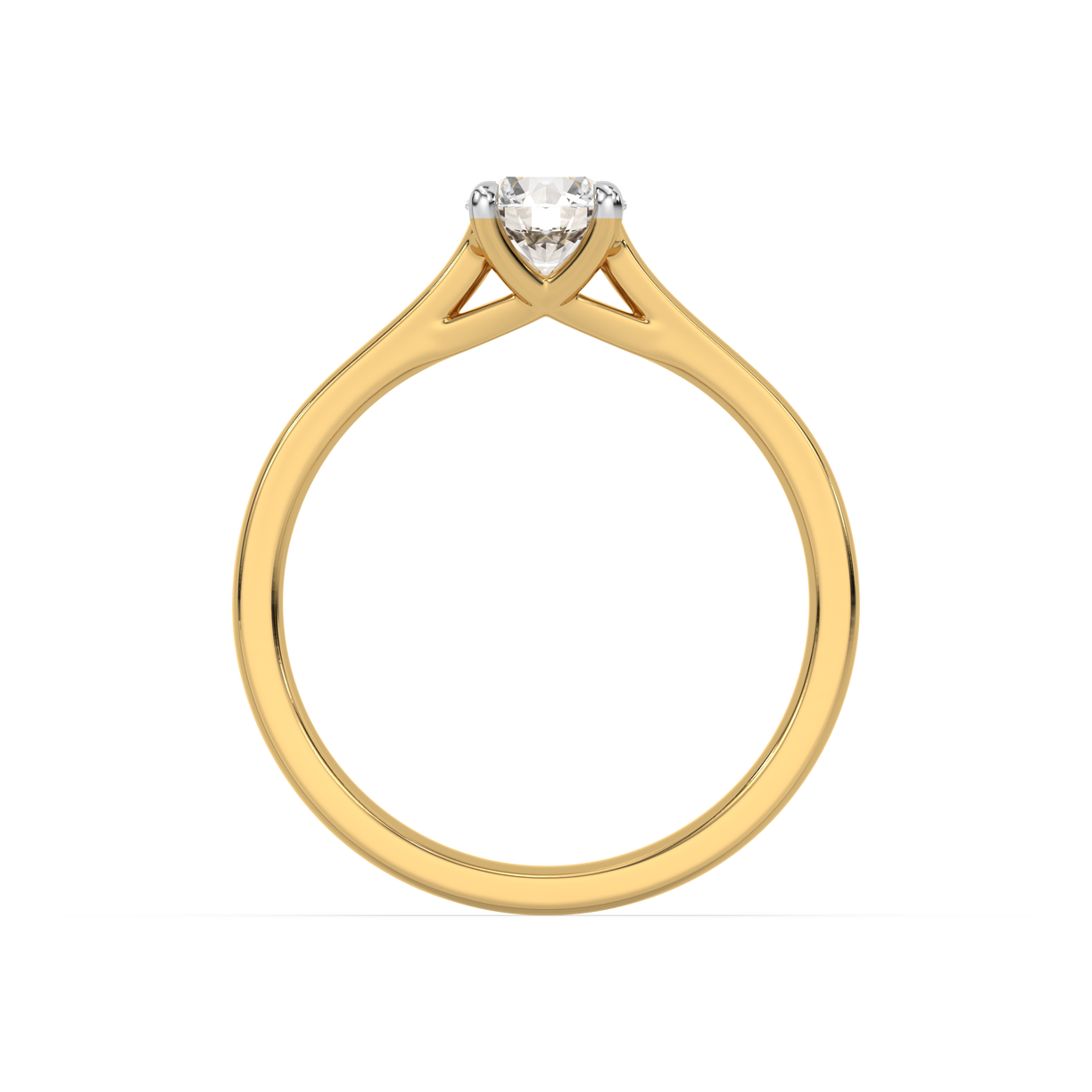 Classic Solitaire Ring - 18kt Gold Vermeil Lab Grown Diamond