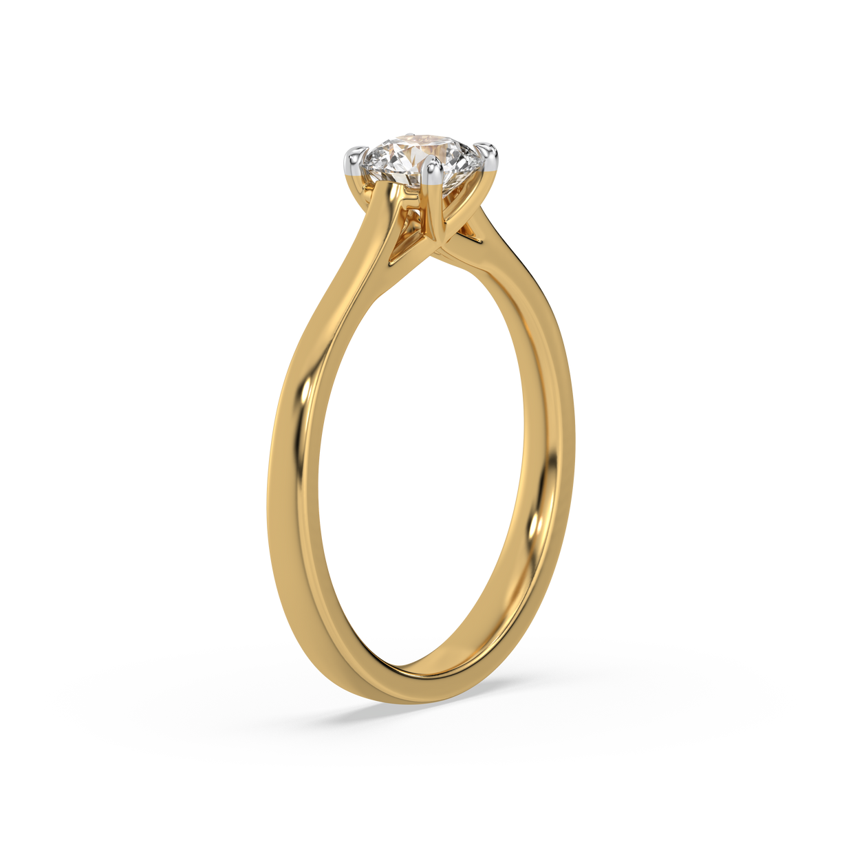 Classic Solitaire Ring - 18kt Gold Vermeil Lab Grown Diamond