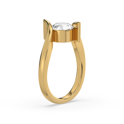 Curved Elegance Solitaire Ring