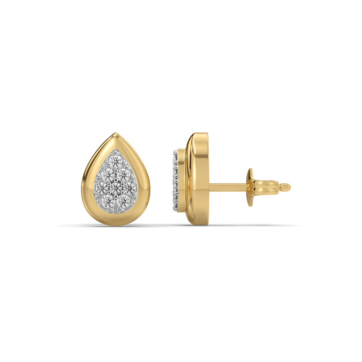Glistening Raindrop - Lab Diamond Stud Earrings