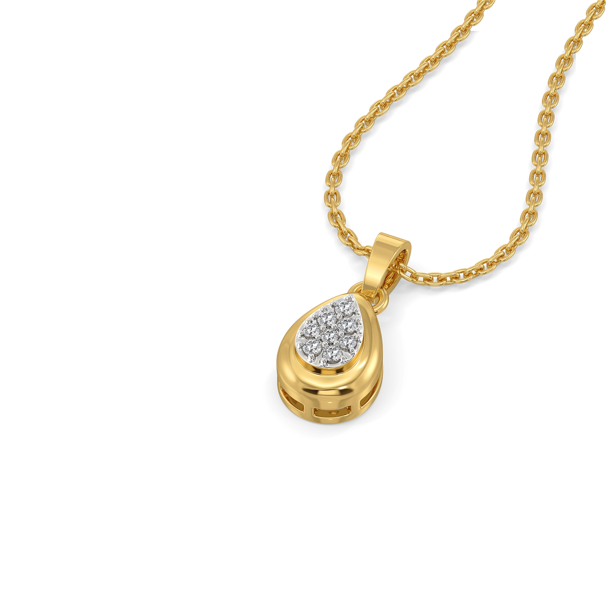 Glistening Raindrop - Lab Diamond Pendant Necklace
