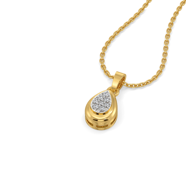  Glistening Raindrop Lab Grown Diamond Pendant Necklace - Lukson