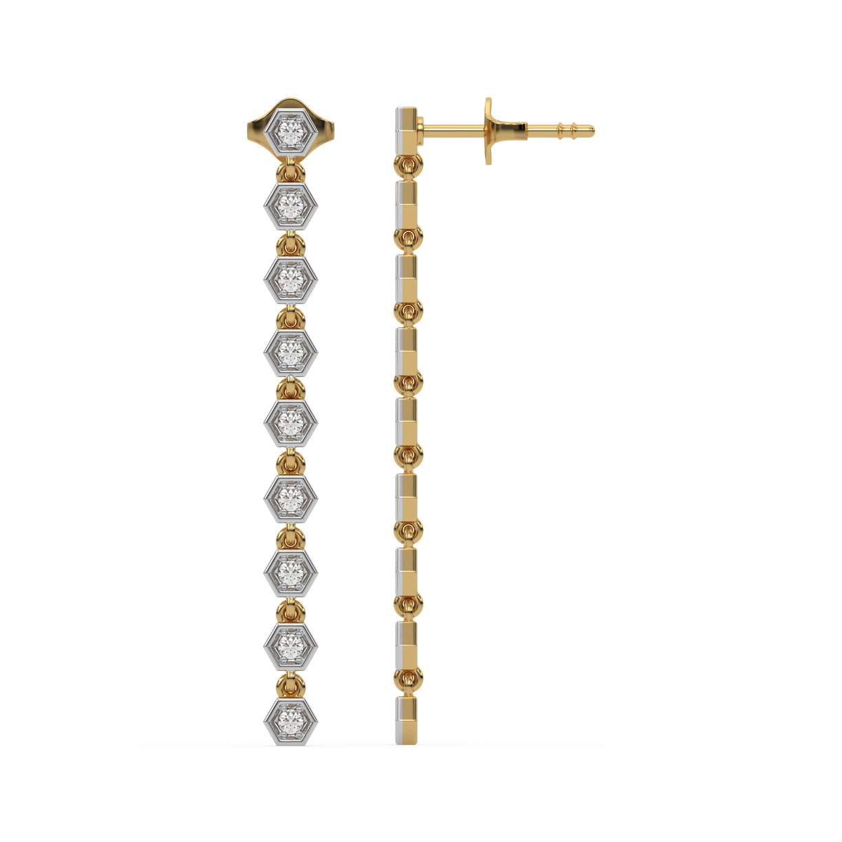 Lukson Lustrous Bezel Lab Grown Diamond Drop Earrings Online 