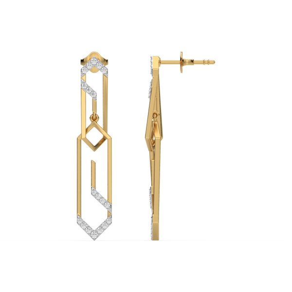 Lukson | lab grown diamond gold drop earrings