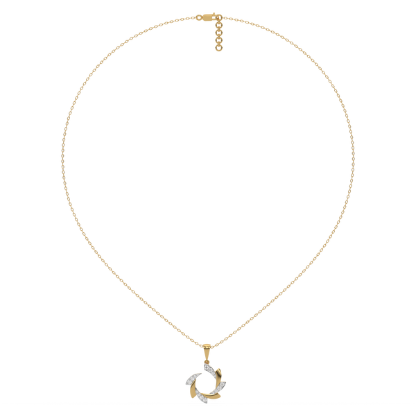 Cocktail Swirl Lab Grown Diamond Pendant Necklace Online - Lukson