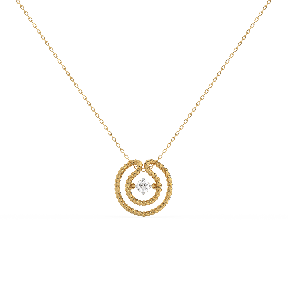 Twist of Fate Solitaire Necklace - 18kt Gold Vermeil Lab Grown Diamond 
