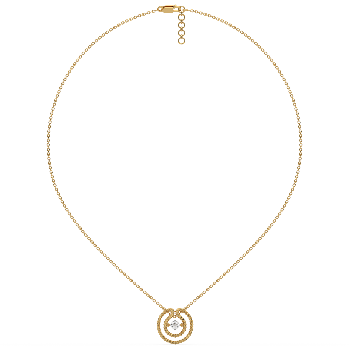 Twist of Fate Solitaire Necklace - 18kt Gold Vermeil Lab Grown Diamond 