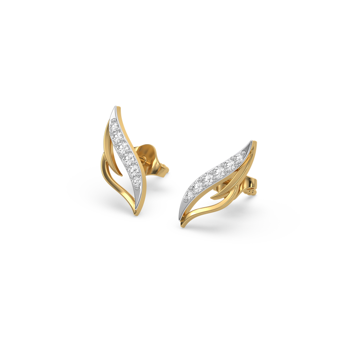 Featherlight Grace - Pure Gold Lab Diamond Stud Earrings