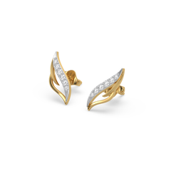 Featherlight Grace - Pure Gold Lab Diamond Stud Earrings