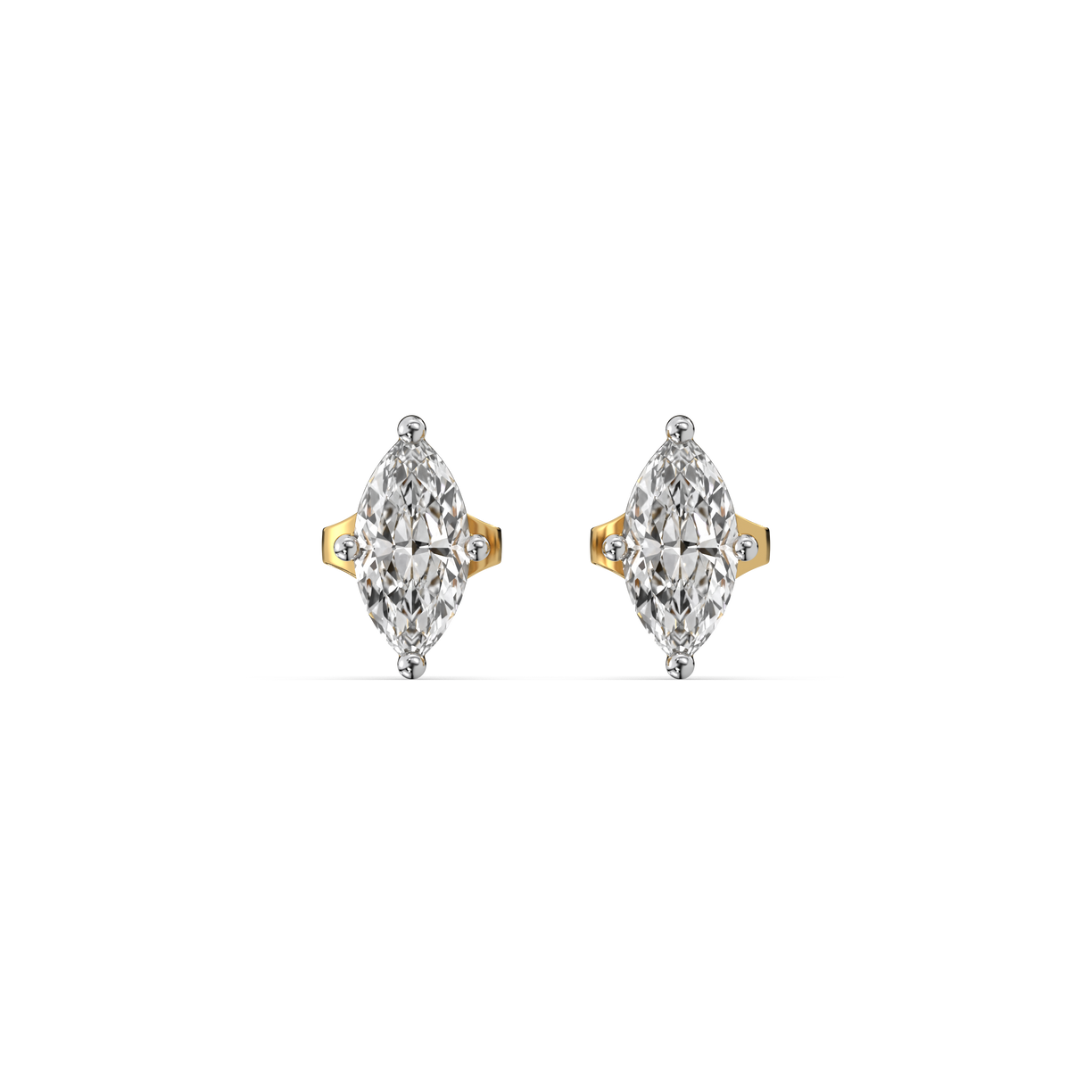 Astra Marquise - Pure Gold Lab Diamond Solitaire Stud Earrings