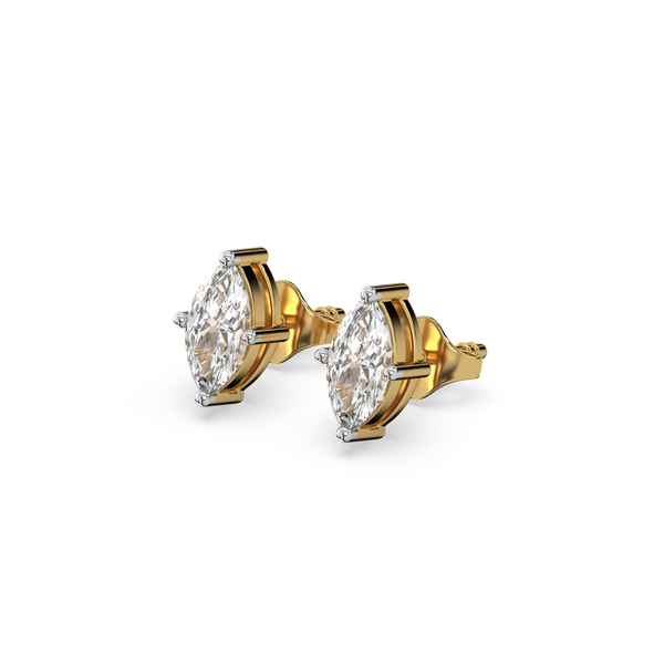 Astra Marquise Pure Gold Lab Diamond  Earrings - Lukson 