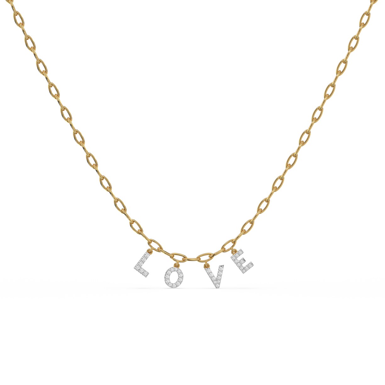 Love Letter Charm Necklace - 18kt Gold Vermeil Lab Grown Diamond