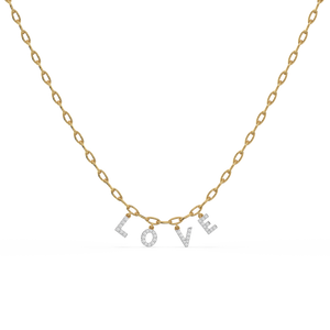 Endless Love Letter - Lab Diamond Charm Necklace