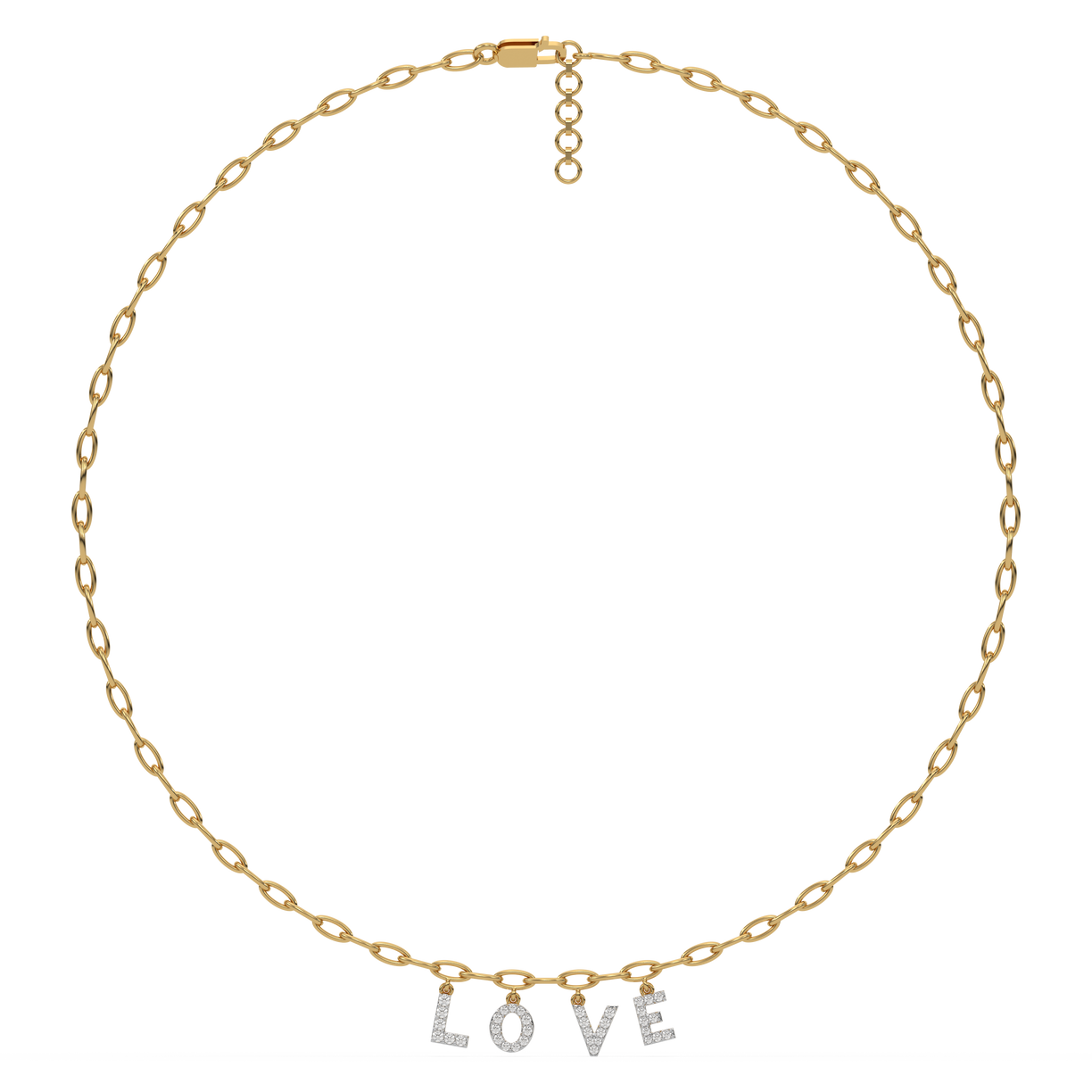 Love Letter Charm Necklace - 18kt Gold Vermeil Lab Grown Diamond