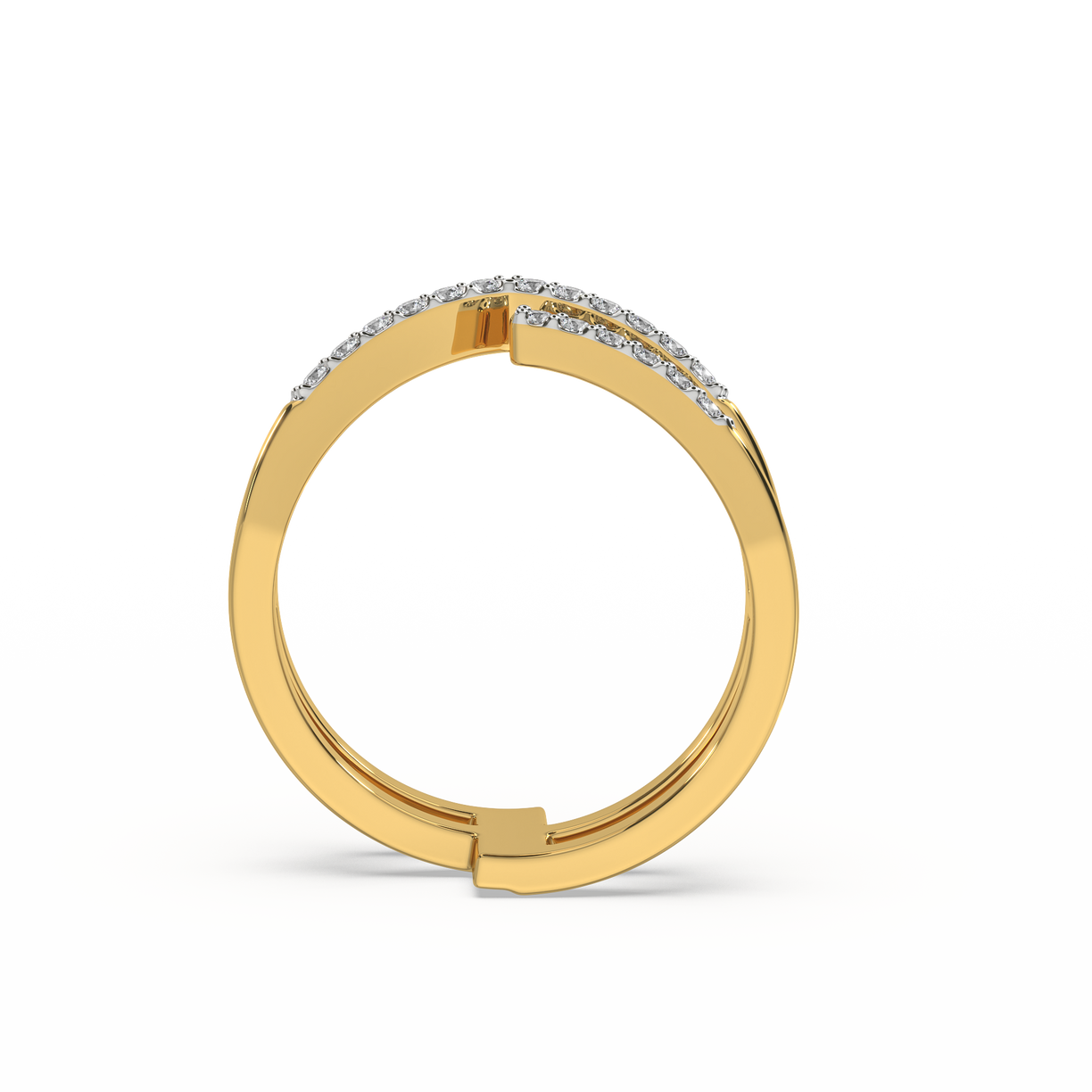 Edge Bold Cocktail Ring- 18kt Gold Vermeil Lab Grown Diamond Ring