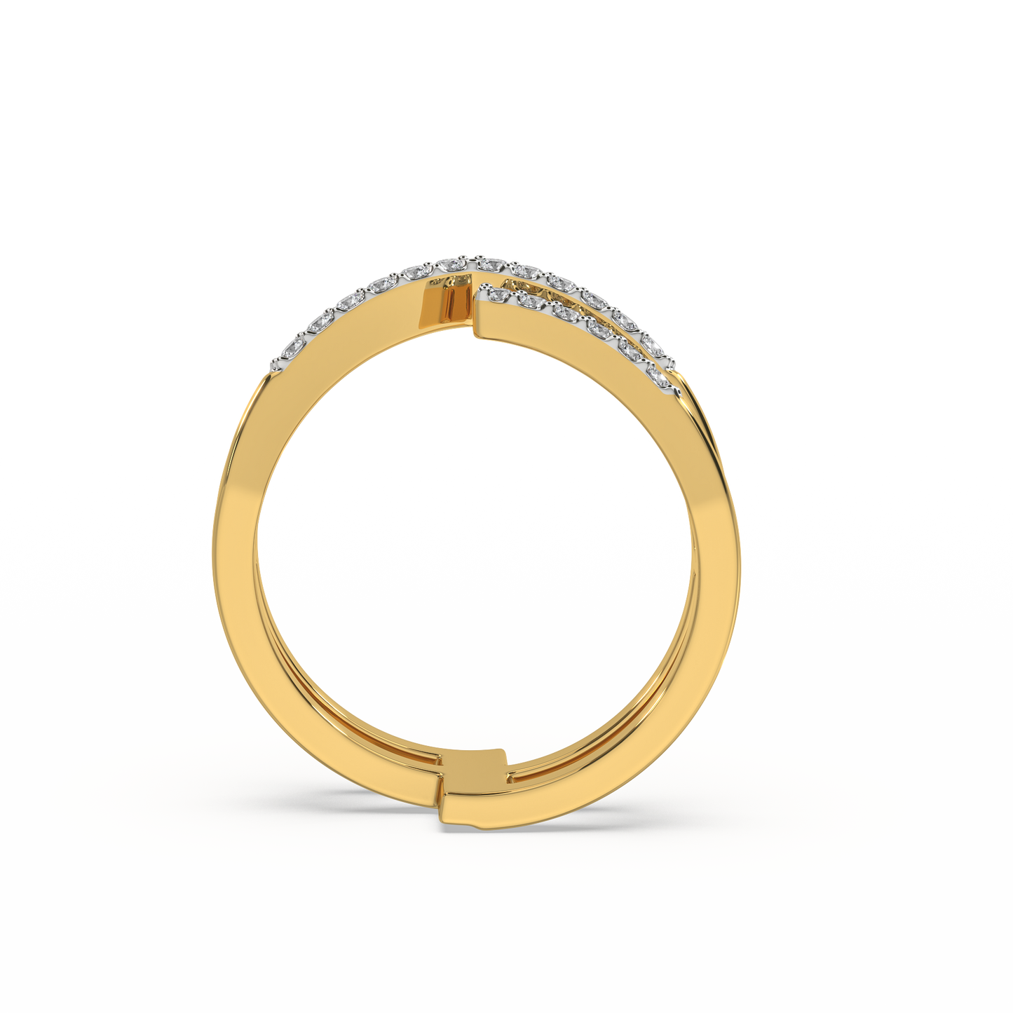 Edge Bold Cocktail Ring- 18kt Gold Vermeil Lab Grown Diamond Ring