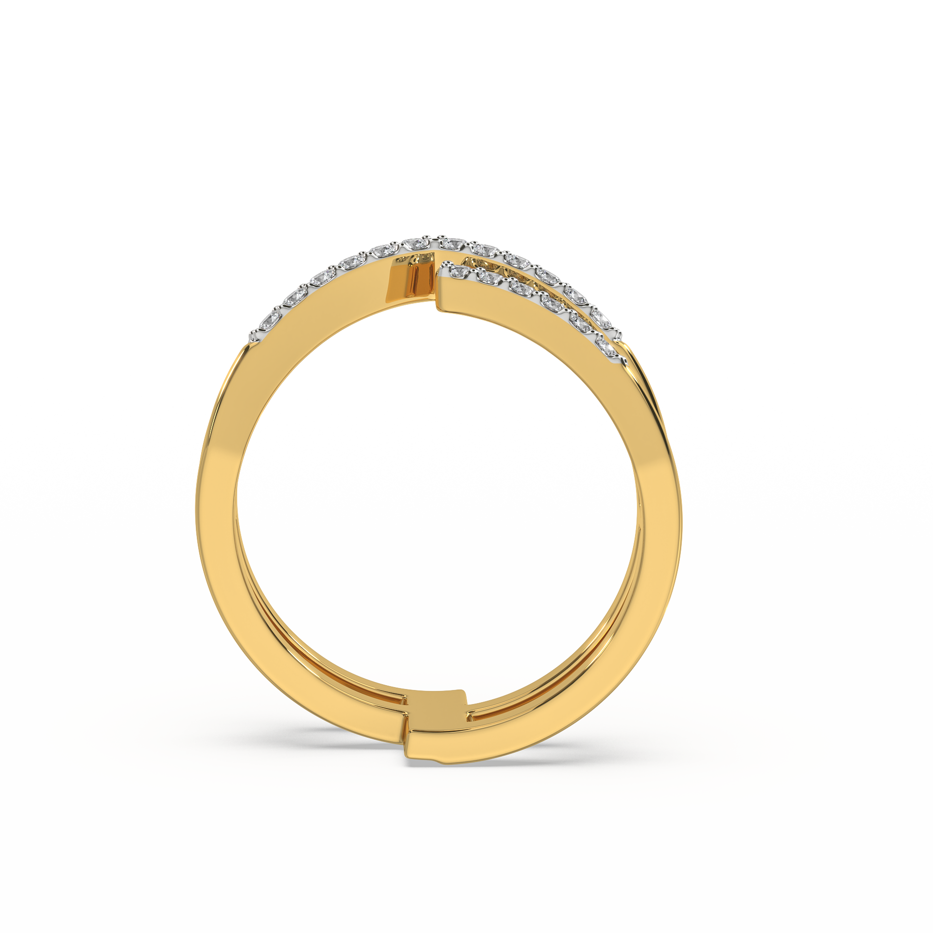 Edge Bold Cocktail Ring- 18kt Gold Vermeil Lab Grown Diamond Ring