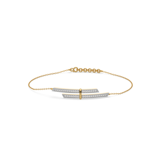 Edge of Elegance - 18kt Gold Vermeil Lab Grown Diamond Bracelet