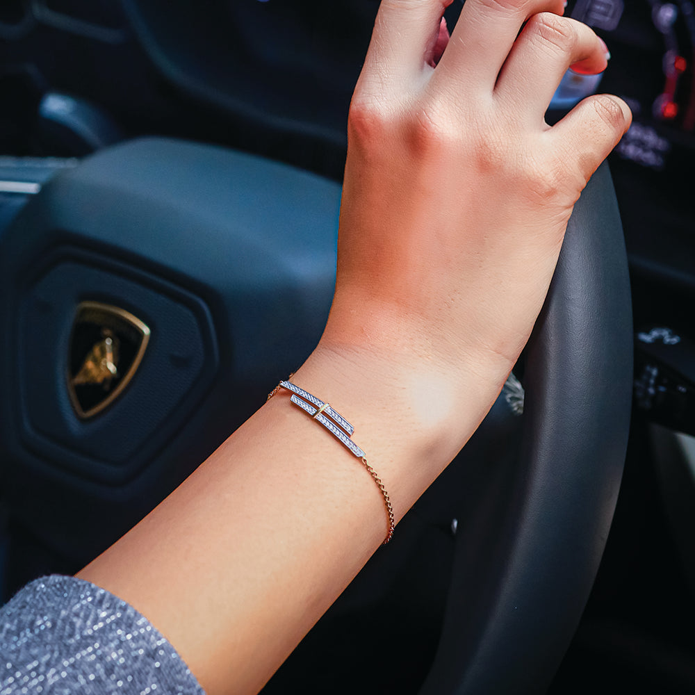 Edge of Elegance - 18kt Gold Vermeil Lab Grown Diamond Bracelet 1