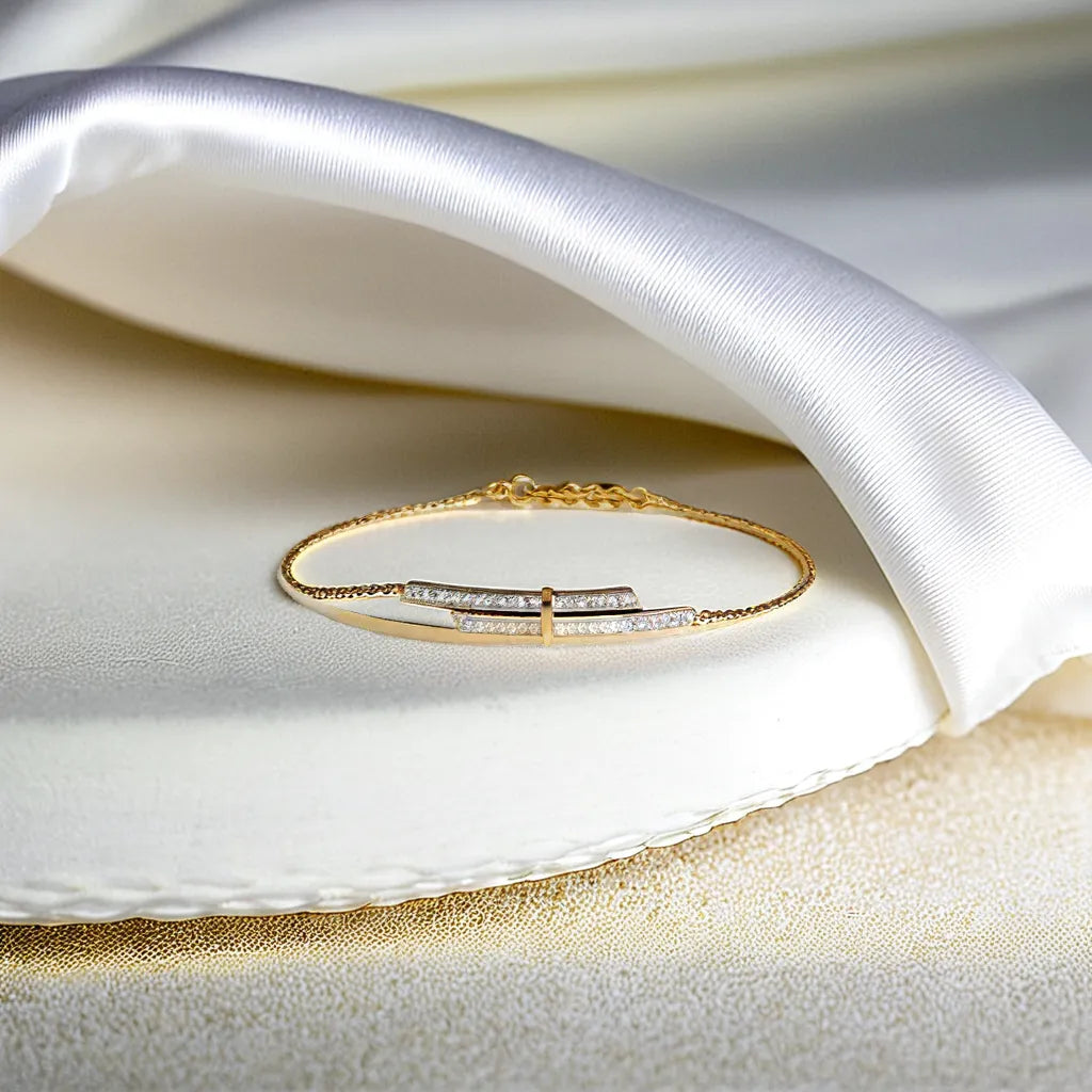 Edge of Elegance - 18kt Gold Vermeil Lab Grown Diamond Bracelet 2