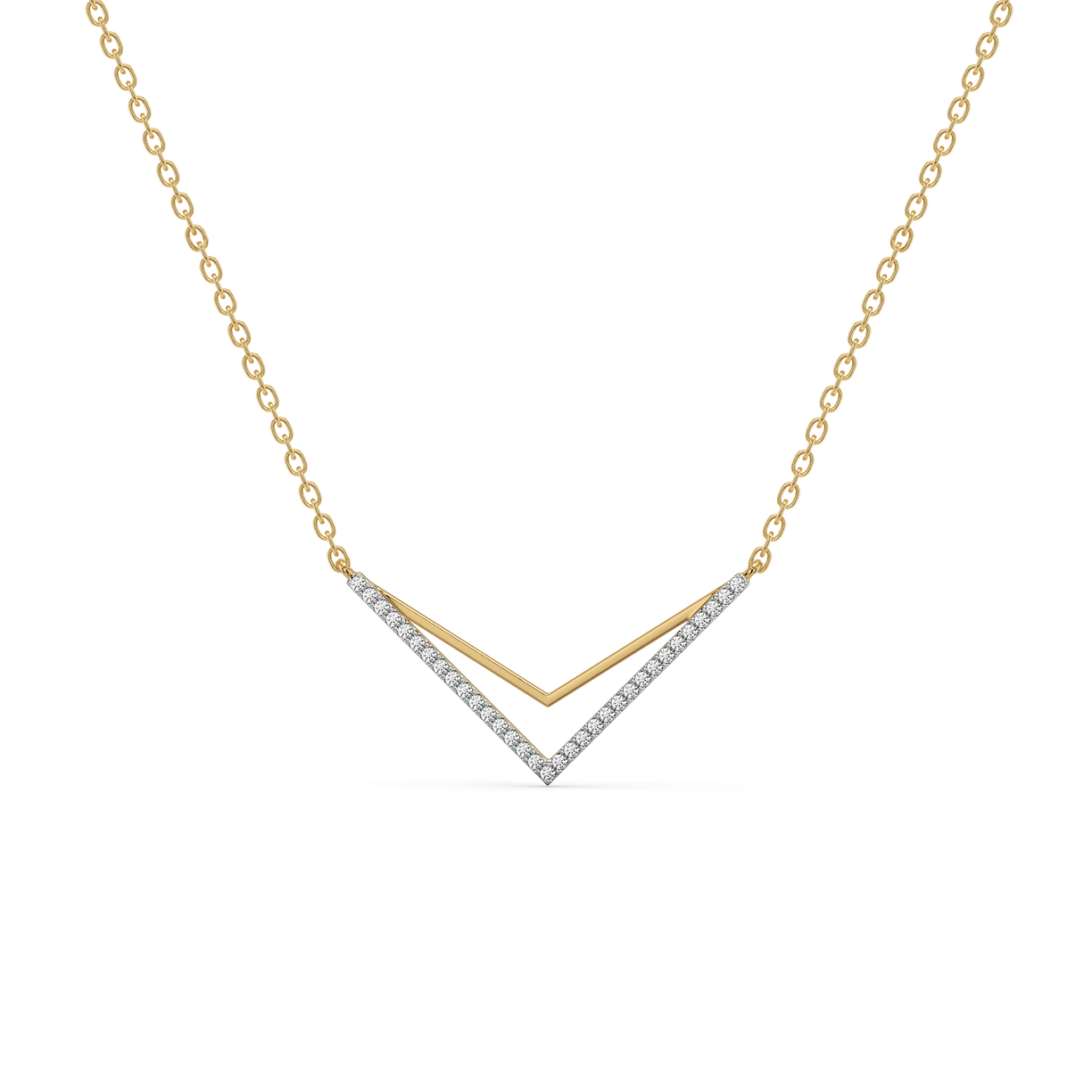 Edgy Dazzle - 18kt Gold Vermeil Lab Grown Diamond Necklace