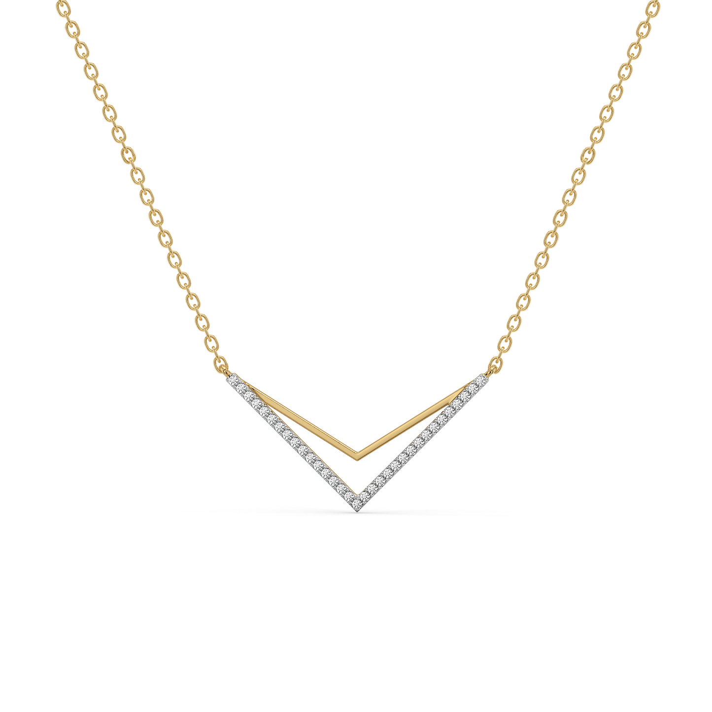 Edgy Dazzle - 18kt Gold Vermeil Lab Grown Diamond Necklace