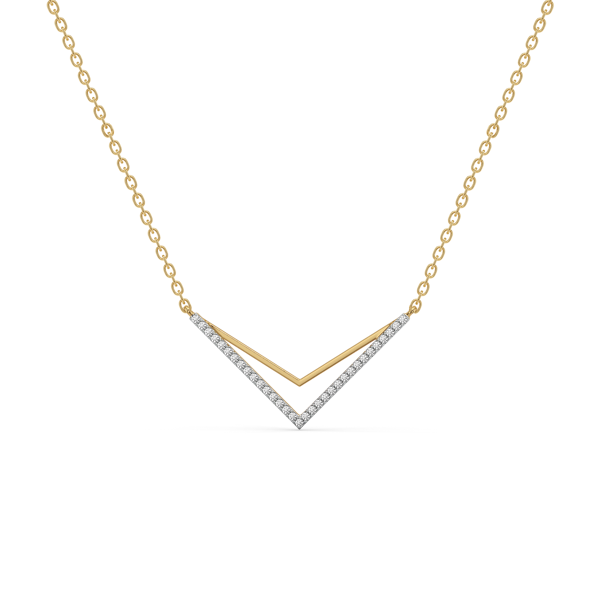 Edgy Dazzle - 18kt Gold Vermeil Lab Grown Diamond Necklace