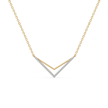 Edgy Dazzle - 18kt Gold Vermeil Lab Grown Diamond Necklace