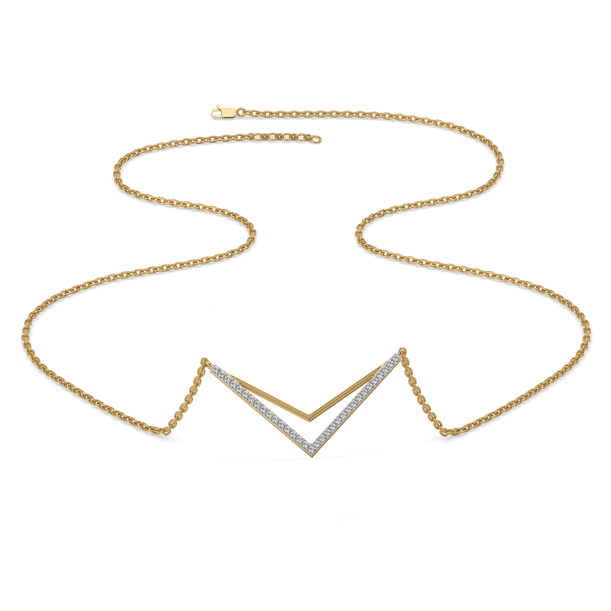 Edgy Dazzle - 18kt Gold Vermeil Lab Grown Diamond Necklace
