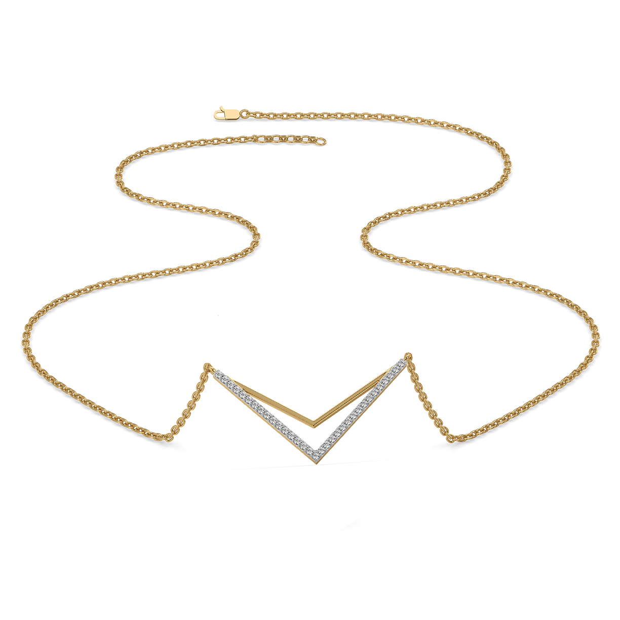 Edgy Dazzle - 18kt Gold Vermeil Lab Grown Diamond Necklace