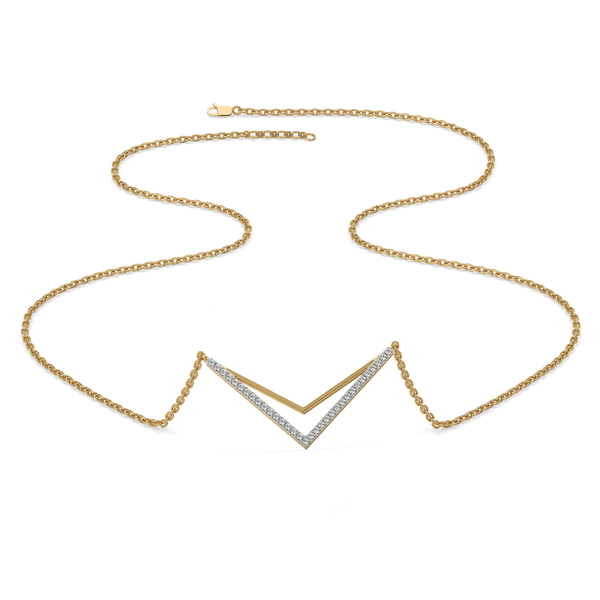 Edgy Dazzle 18kt Gold Vermeil Lab Grown Diamond Necklace for Women - Lukson 